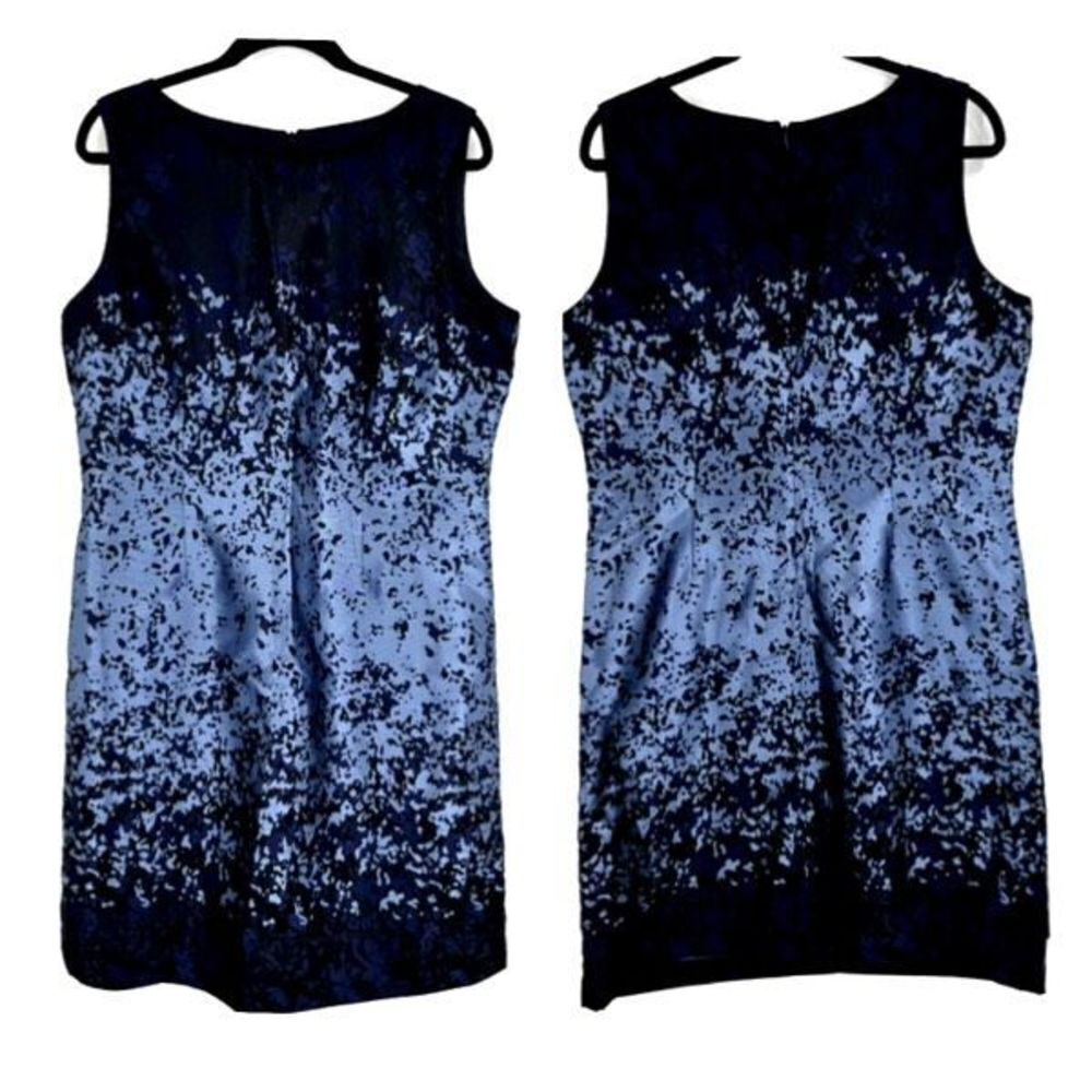 Mario Serrani Womens Sleeveless shimmer Pleated Midi Dress Blue Size 14 Party